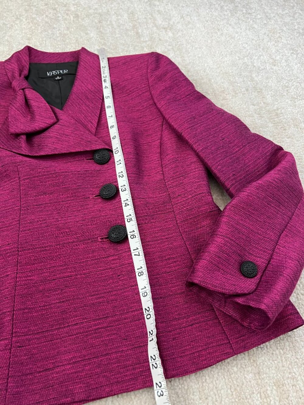 Kasper Three Button Blazer Jacket 6 Work Office - Picture 5 of 9
